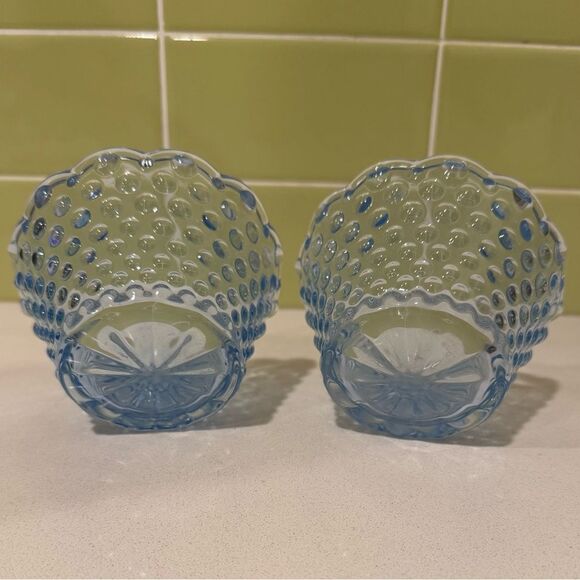 Vintage Emily’s Attic Blue by Gorham Crystal – Pair of Votive Candle Holders - Picture 5 of 9